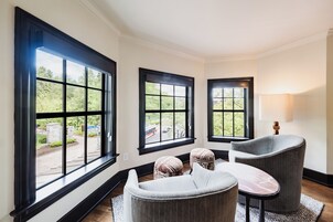 King Corner - City View | Individually decorated, individually furnished, blackout drapes