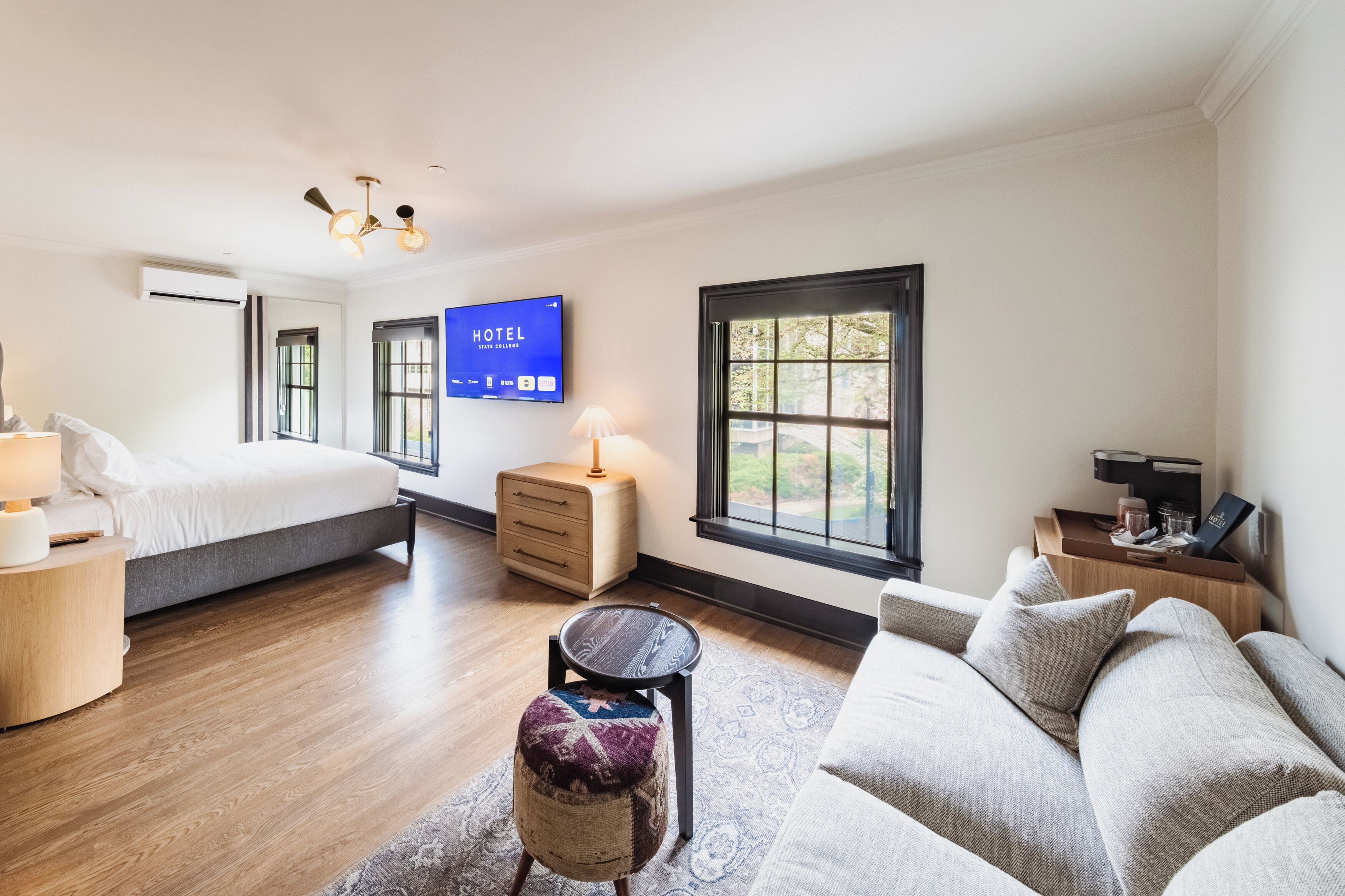 King Suite - College View | Individually decorated, individually furnished, blackout drapes