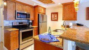 Fridge, microwave, stovetop, dishwasher