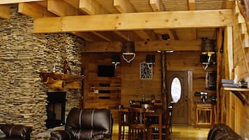 TV, fireplace, DVD player, stereo
