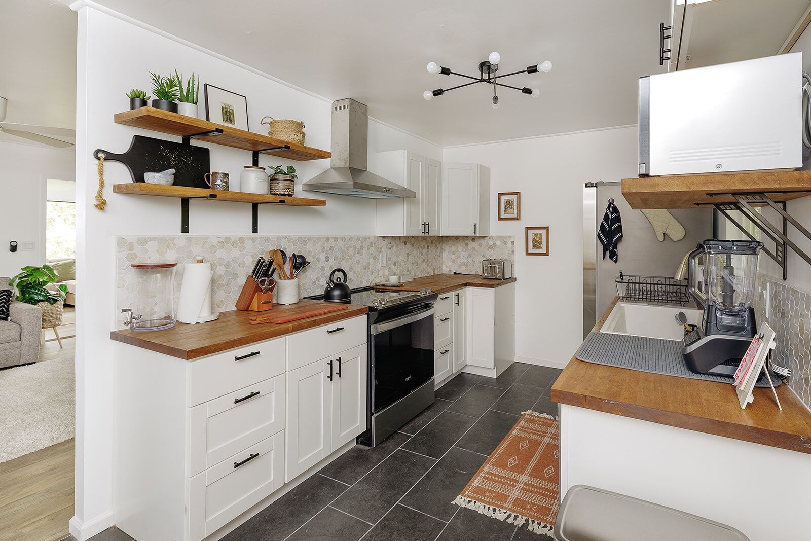 Microwave, oven, stovetop, dishwasher