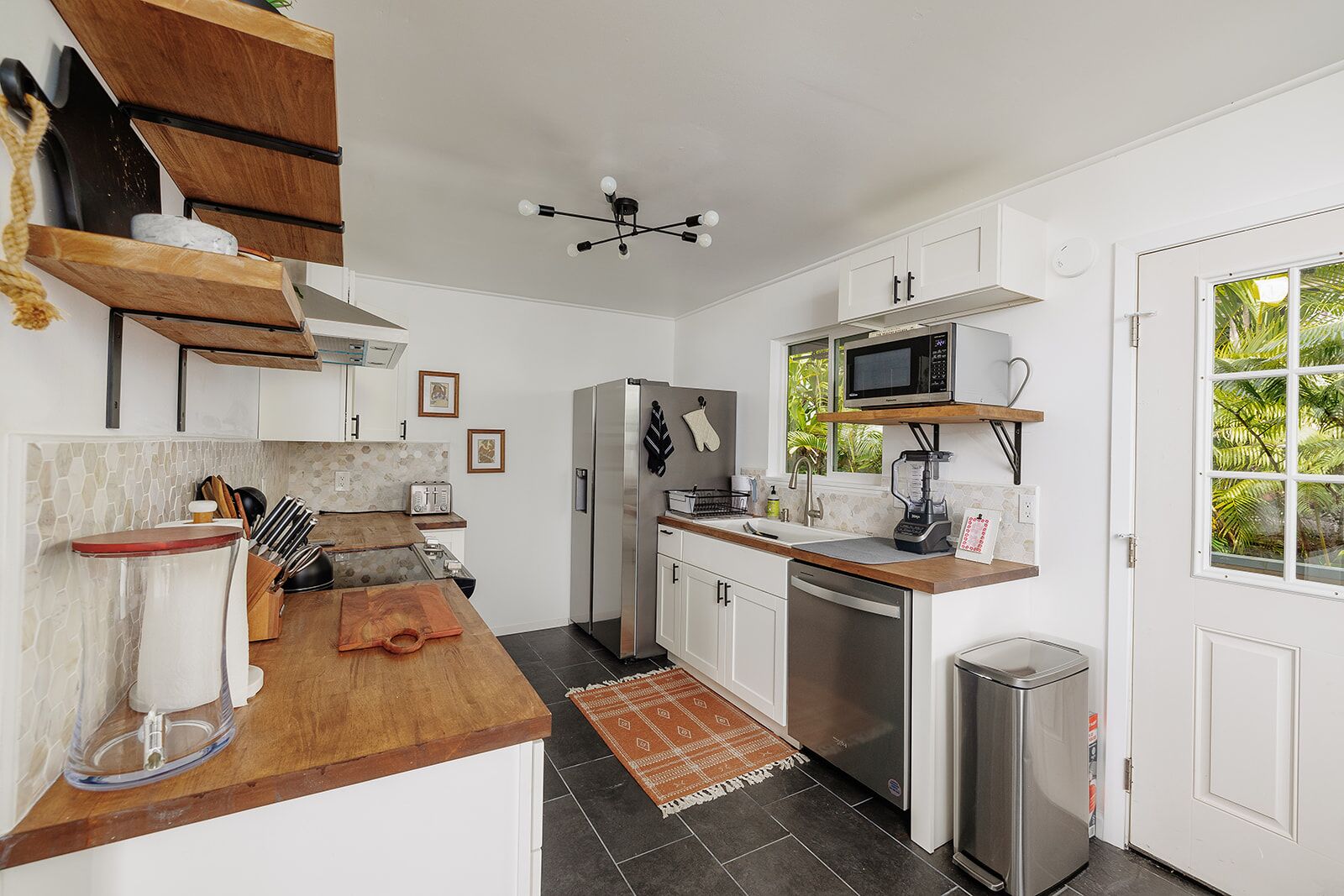 Microwave, oven, stovetop, dishwasher