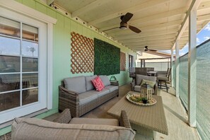 Outdoor dining - Modern North Phoenix Retreat | Heated Pool & Luxe Comfort (Phoenix)