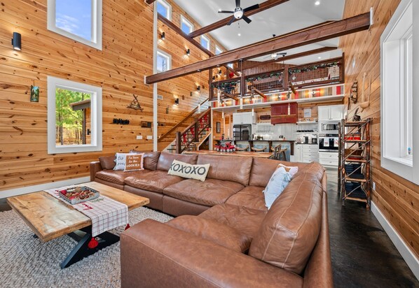 Smart TV, fireplace, table football