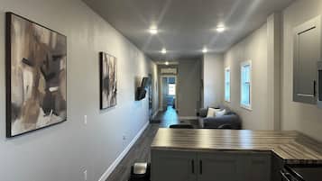 Luxury Apartment, City View | Private kitchen | Full-sized fridge, microwave, oven, stovetop