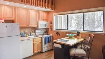 Oven, stovetop, dishwasher, coffee/tea maker