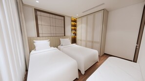 Luxury Twin Room, City View | In-room safe, desk, laptop workspace, soundproofing