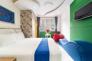 Deluxe Suite | Premium bedding, desk, free WiFi, bed sheets -  Collection O Sunrise Hotel Trung Son Near Lotte Mart (Ho Chi Minh City)