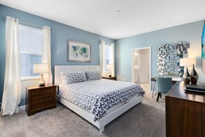 8 bedrooms, desk, iron/ironing board, travel cot