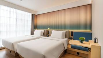 Basic Double Room, 2 Double Beds, City View | Desk, free WiFi