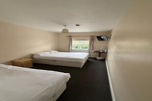 1 bedroom, desk, iron/ironing board, bed sheets