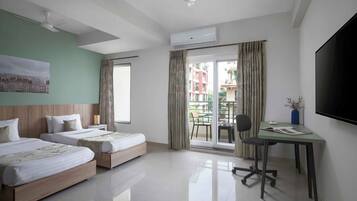 Quarto executivo | Roupas de cama premium, Wi-Fi de cortesia, roupa de cama