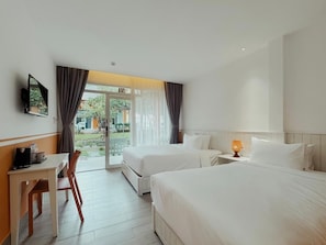 Basic Twin Room, Pool View | In-room safe, desk, free WiFi