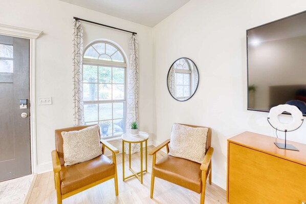 TV, fireplace, foosball, offices