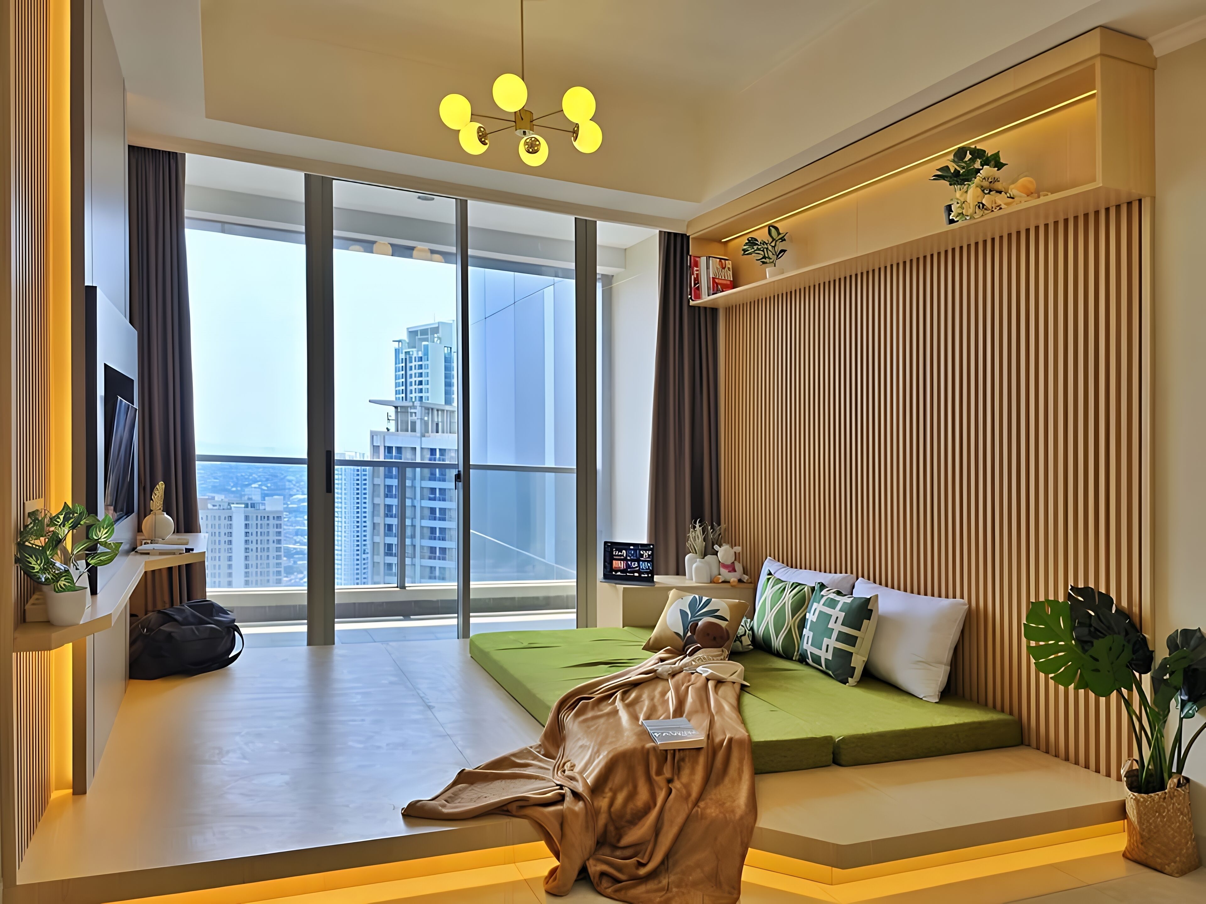 Apartment, 3 Bedrooms, City View | Living area