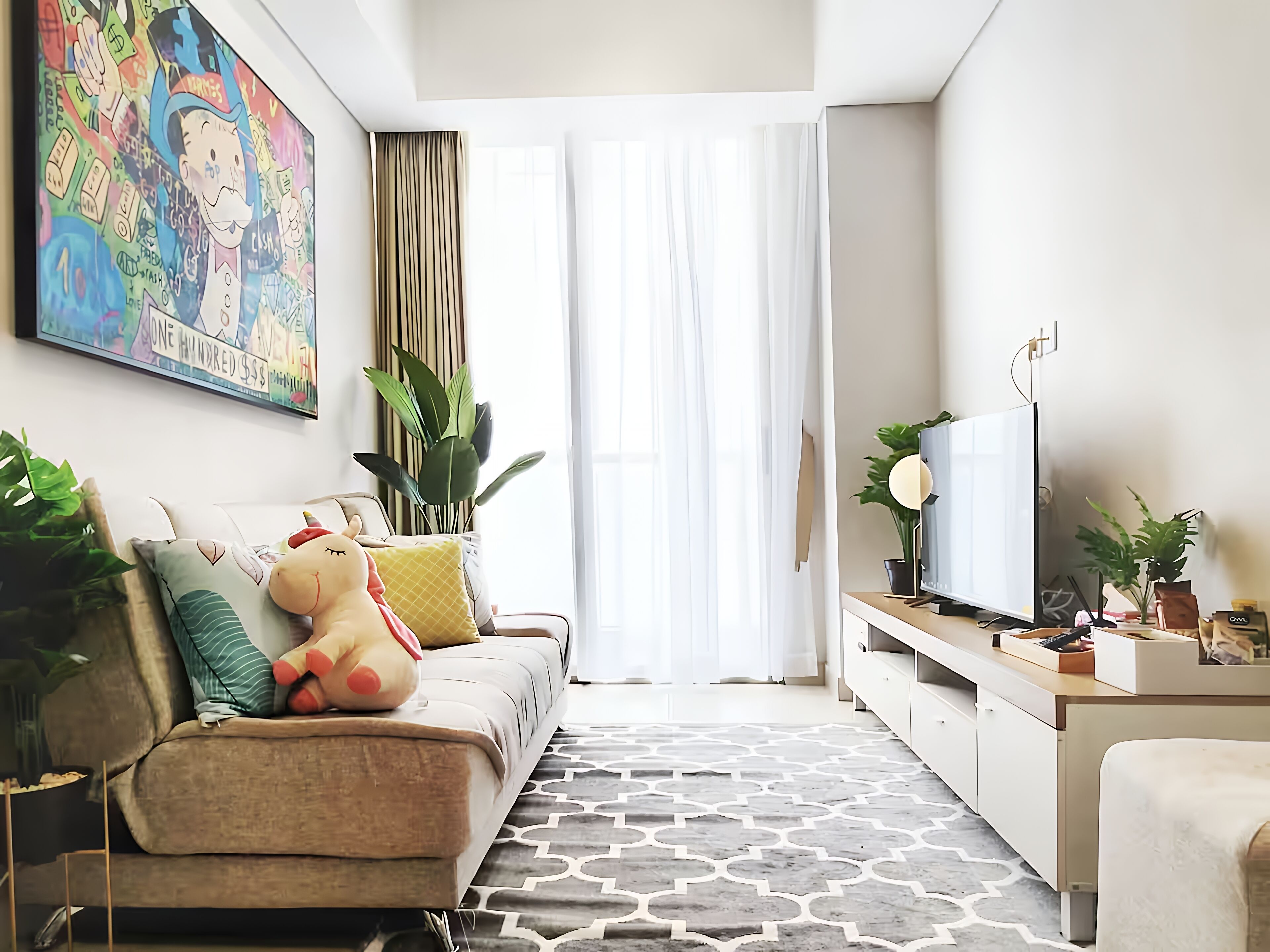 Apartment, 2 Bedrooms, City View | Living area