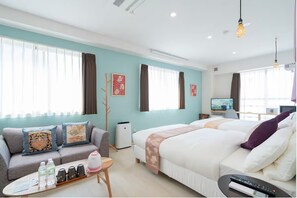 Family Twin Room, Non Smoking | Desk, laptop workspace, iron/ironing board, free WiFi
