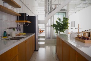 Shared fridge, microwave