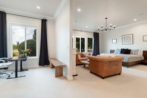 Smart TV, fireplace, ping pong, books