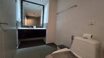 Regadera, amenidades de baño gratuitas, secadora de cabello, toallas