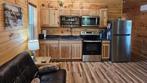 Private kitchen - Romantic Cozy Antler Cabin | Hot Tub + Fire Table (Murray)