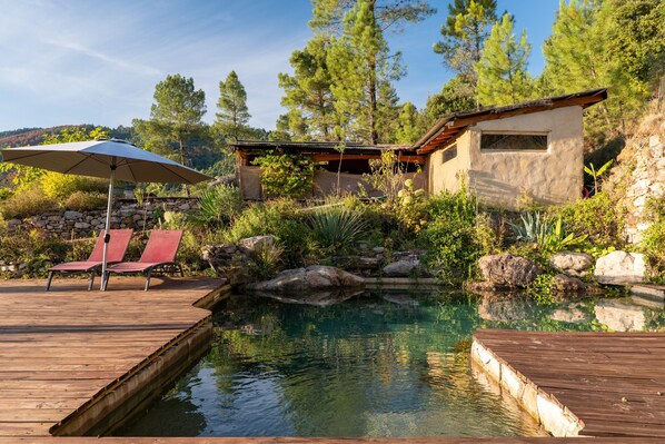 Pool - Ecological Holiday Home - Le Nid des Anges (Saint-André Lachamp)