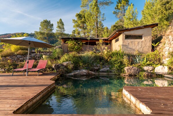 Pool - Ecological Holiday Home - Le Nid des Anges (Saint-André Lachamp)