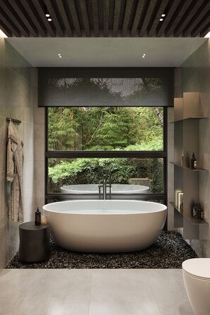 Shower, hair dryer, towels, soap - Greystone Luxury Pool Villa with Ocean View (Koh Samui District)