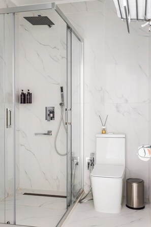 Shower, hair dryer, slippers, bidet - COCO HOTEL (Tashkent)