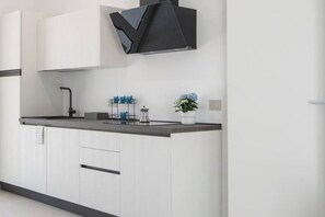 Réfrigérateur, micro-ondes, plaque de cuisson, lave-vaisselle