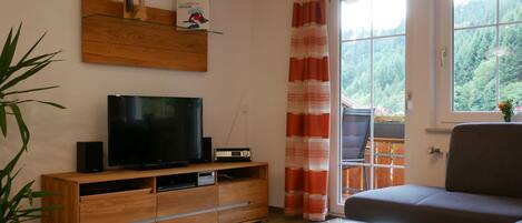 Tv, dvd-afspiller, bordtennisbord, stereoanlæg