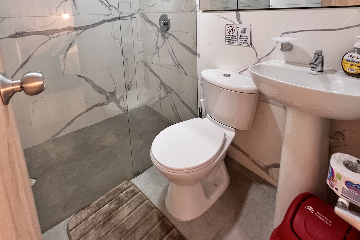 Towels, soap, toilet paper