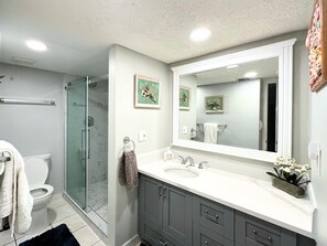 Hair dryer, towels