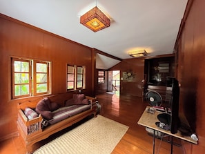 Interior - Bright and Cozy Bedroom with AC in a Stylish Thai House, Primary Location. (Muang Chiang Mai)