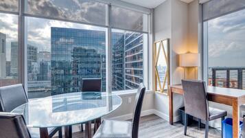 Luxury Apartment, Balcony, City View | Living area | TV