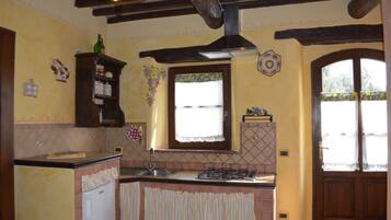 Fridge, oven, stovetop, electric kettle