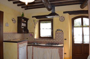 Fridge, oven, stovetop, electric kettle