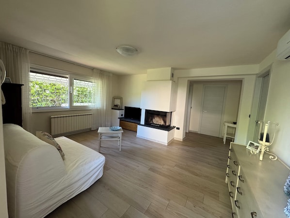 Smart TV, fireplace
