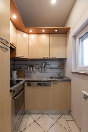 Apartment, Balcony, City View | Private kitchen