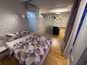 Appartement, balcon, vue ville