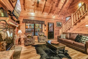 TV, fireplace, video games