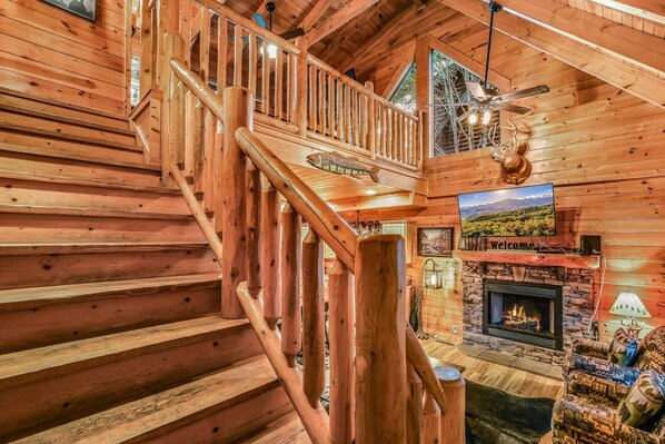 Televisión, chimenea y videojuegos 