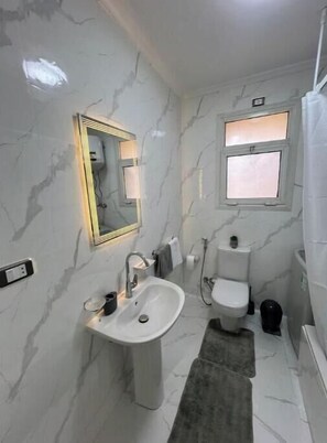 Towels, soap, toilet paper