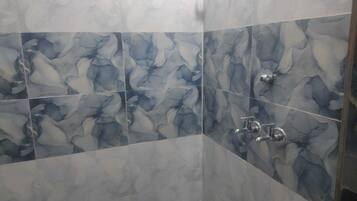 Shower, towels, soap