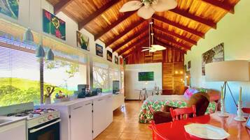 Studio Suite, Kitchen, Mountain View | Private kitchen | Fridge, microwave, oven, stovetop