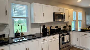 Microwave, oven, stovetop, dishwasher