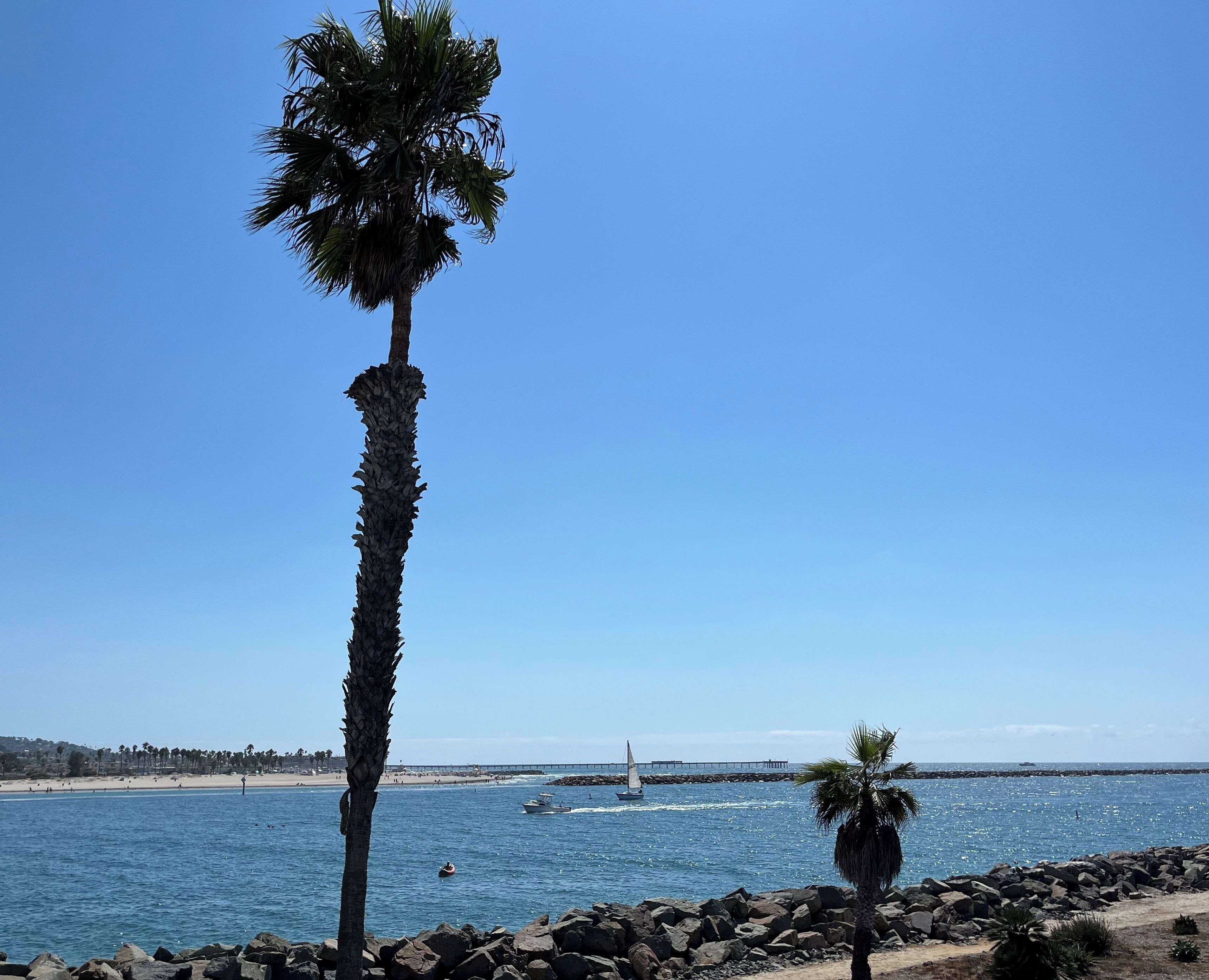 On the beach, sun-loungers, beach towels