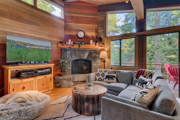 Fireplace, table football