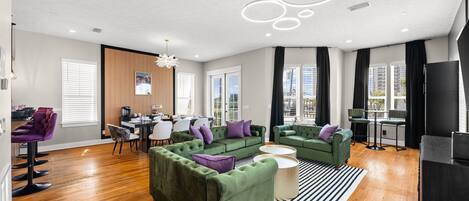 Smart TV, DVD player, foosball