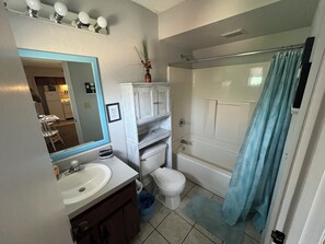 Hair dryer, towels